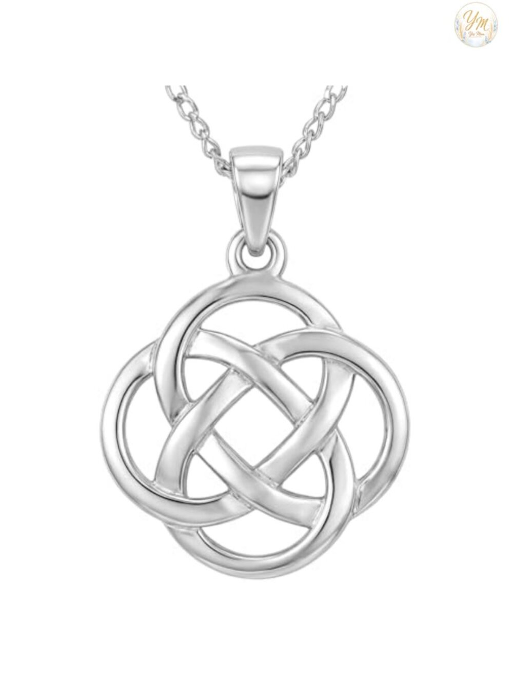 925 Sterling Silver Celtic Eternity Knot Pendant Necklace for Women 18" Chain